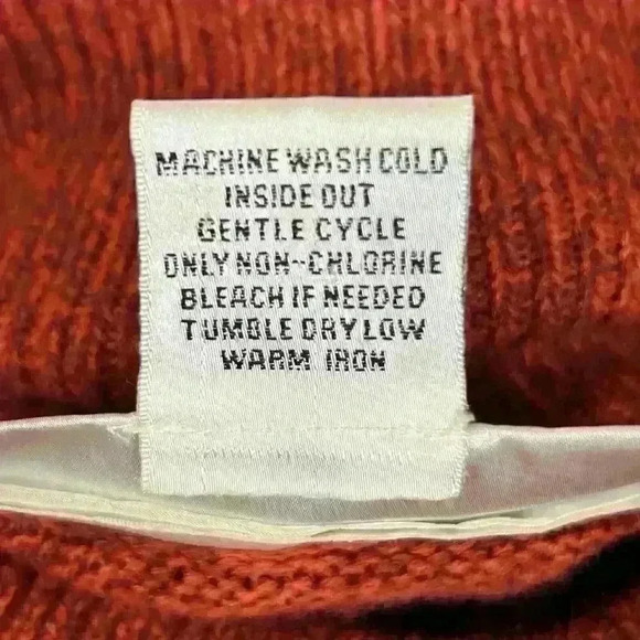 Denim Moves Womens Med Red Sweater Turtle Neck Floral Embroidery Fringe Hem - Picture 7 of 11